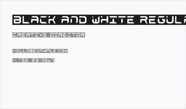 black and white Regular Business Card