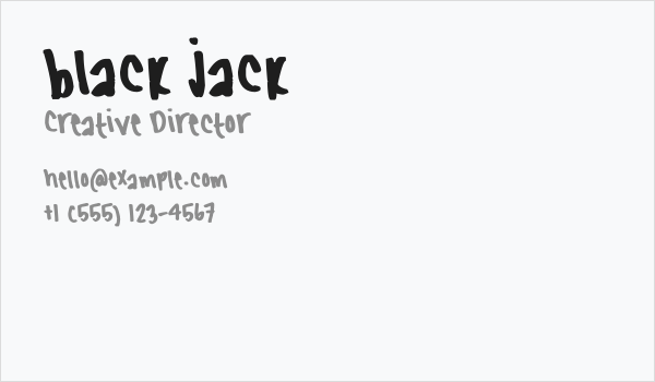 black jack Business Card