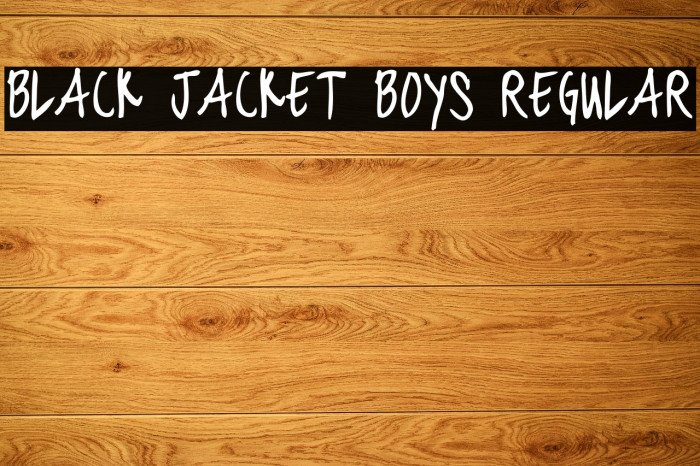 black jacket boys Regular Font examples