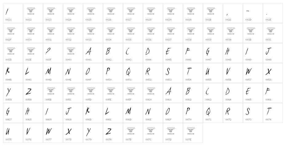 black jacket boys Thin Italic Character Map