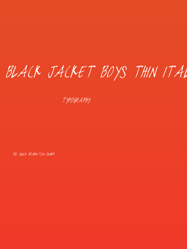 black jacket boys Thin Italic Poster