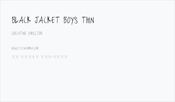 black jacket boys Thin Business Card