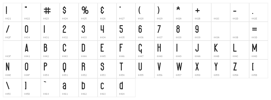 black spoon© ExtraBold Character Map