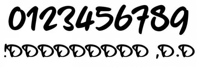 blackHand_TRIAL Font OTHER CHARS