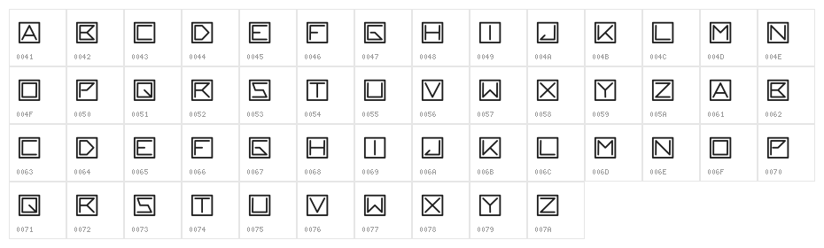 blackblock Character Map