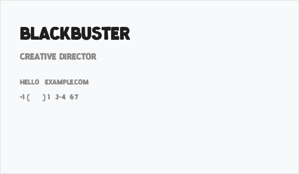 blackbuster Business Card