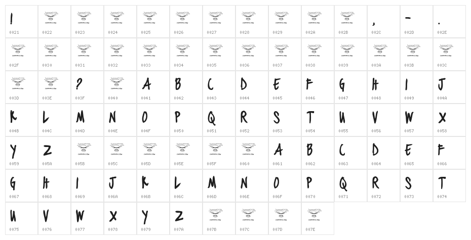 blackjacketboys-Bold Character Map