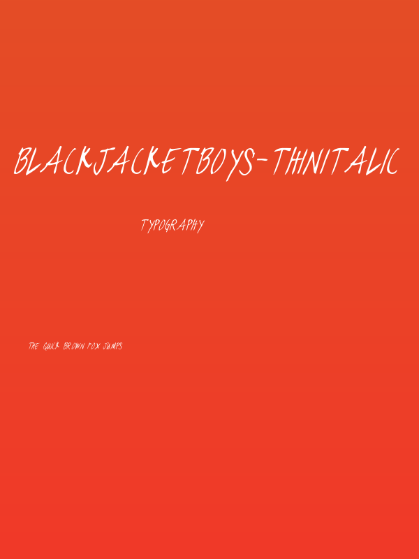 blackjacketboys-ThinItalic Poster