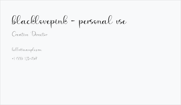 blacklovepink - personal use Business Card
