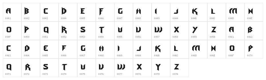 blackmetal Character Map