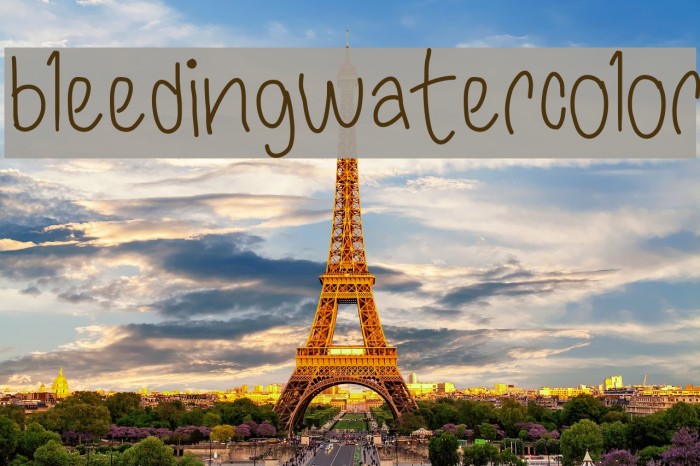 bleedingwatercolor Шрифта examples