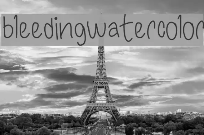 bleedingwatercolor Font examples
