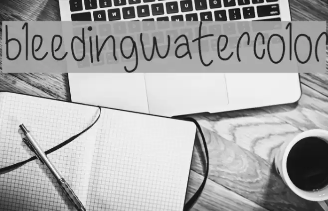 bleedingwatercolor Font examples