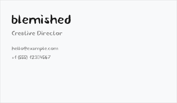 blemished Business Card