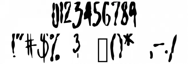 blotchyhand Font OTHER CHARS