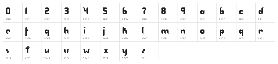 blow Regular Character Map