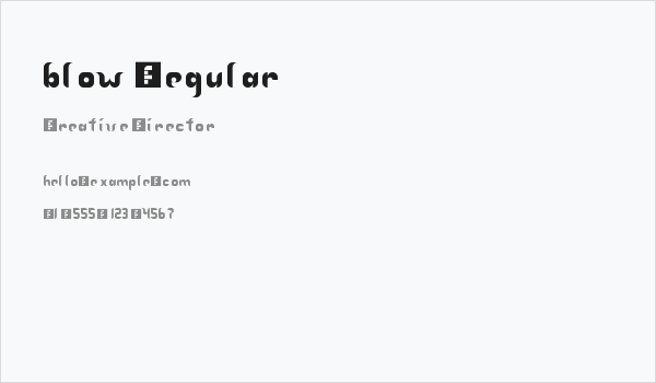 blow Regular Business Card