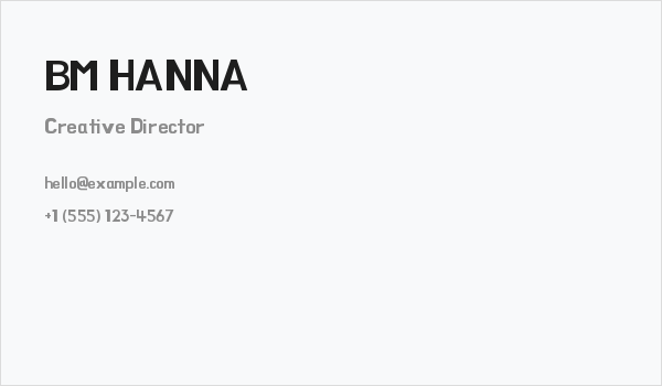 BM HANNA Business Card