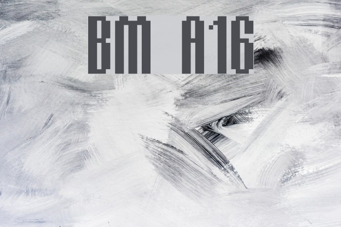 BM delico A16 Font examples