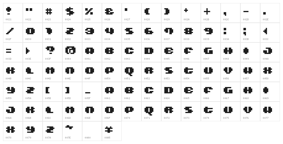 BM dumpling A9 Character Map