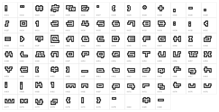 BM emblem A10 Character Map