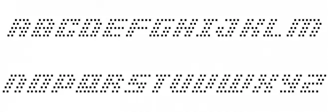 BM pinhole A13 Schriftart Kleinbuchstaben