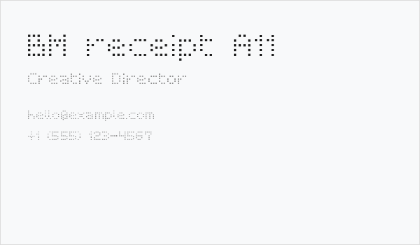 BM receipt A11 Business Card