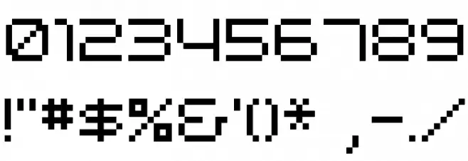 BM space A9 Font Alte caractere