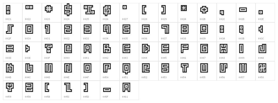 BM spiral Cap Cyr Character Map