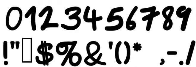 BMHand Medium Font OTHER CHARS