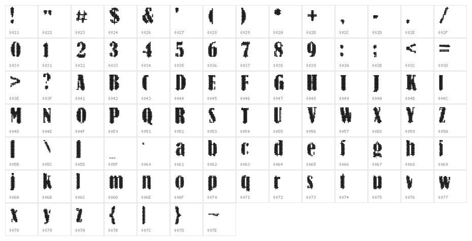 BN-ArNoN Character Map