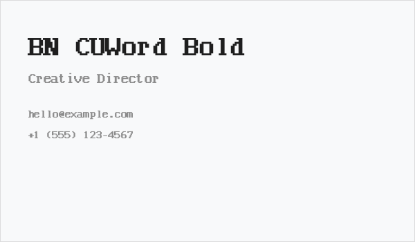 BN CUWord Bold Business Card