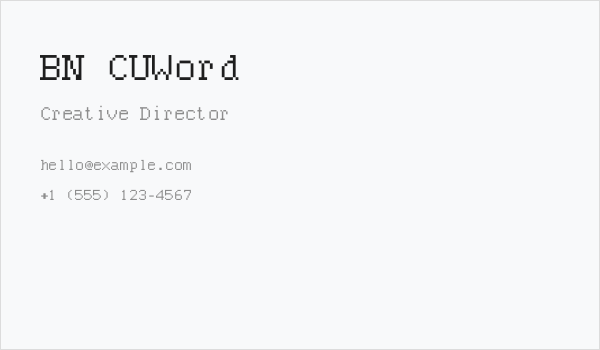 BN CUWord Business Card