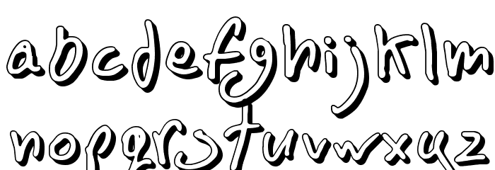 BN FontBoy 3D Font LOWERCASE