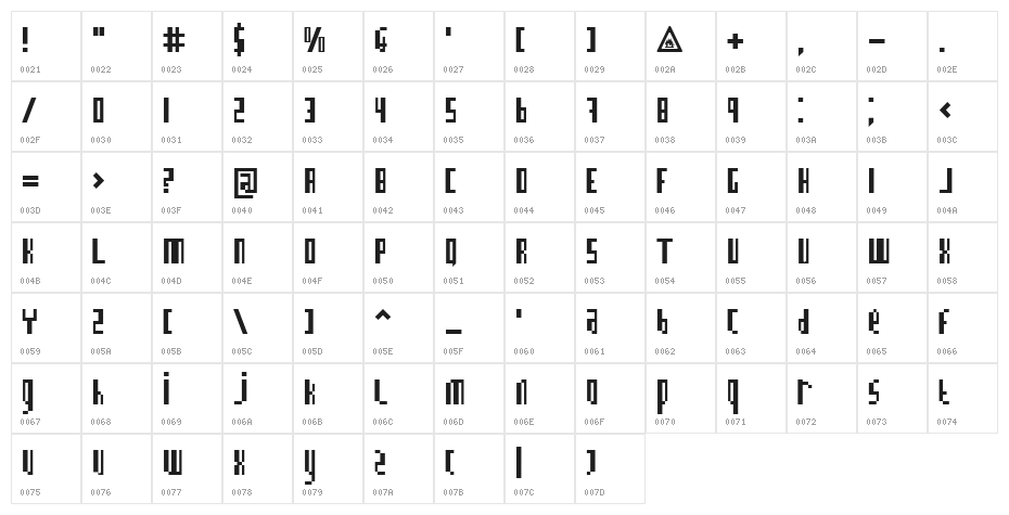 BN Information Character Map