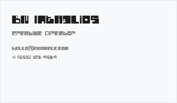 BN Intaglios Business Card