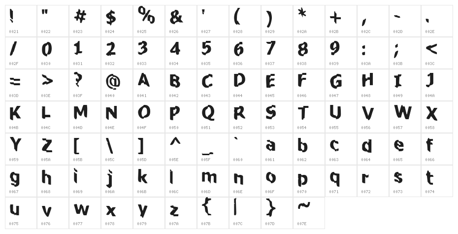 BN-JanSpot Character Map