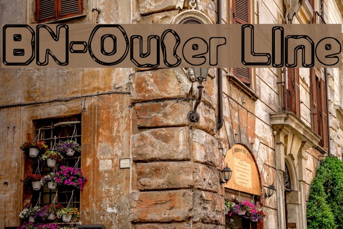 BN-Outer Line Font examples