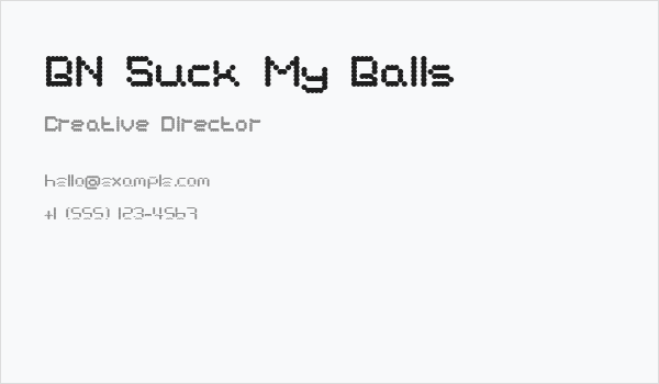BN Suck My Balls Business Card