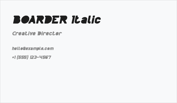 BOARDER Italic Business Card