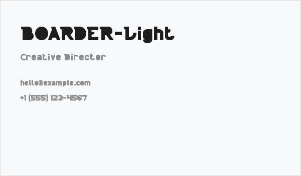 BOARDER-Light Business Card
