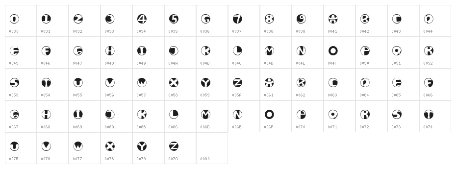 BOLASALJU Character Map