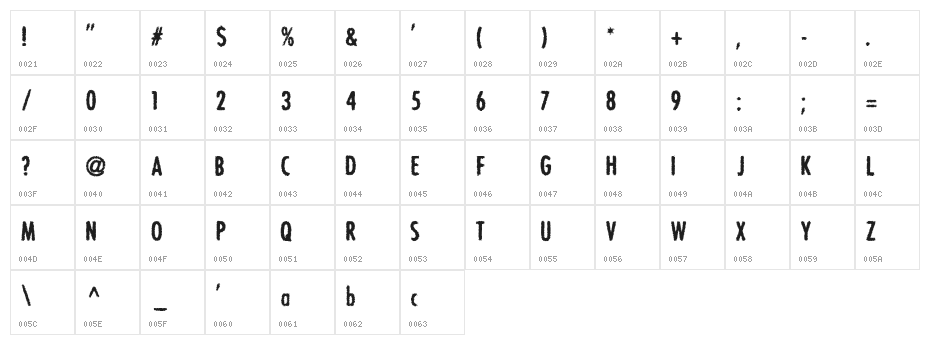 BON ViVER Character Map