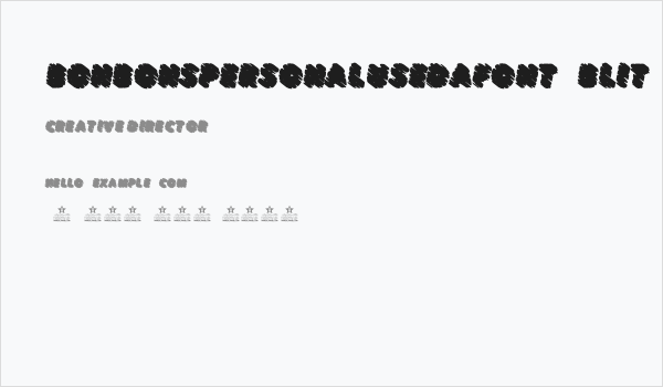 BONBONSPERSONALUSEDAFONT-BlIt Business Card