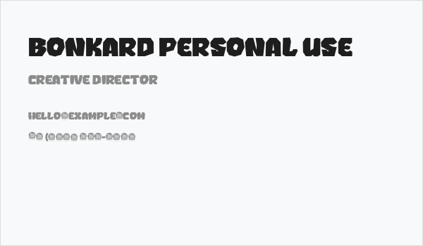 BONKARD PERSONAL USE Business Card