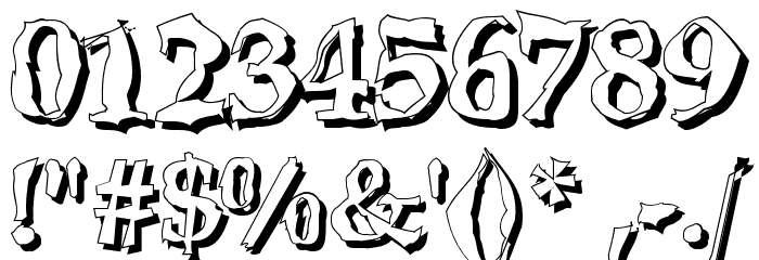 BONKERS - shadow Font OTHER CHARS