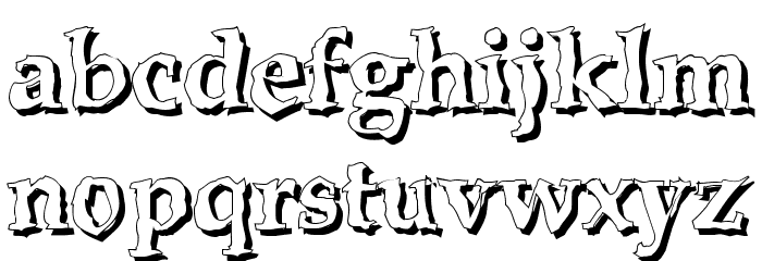BONKERS - shadow Font LOWERCASE