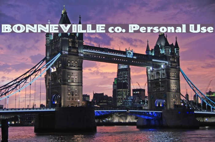 BONNEVILLE co. Personal Use Font examples