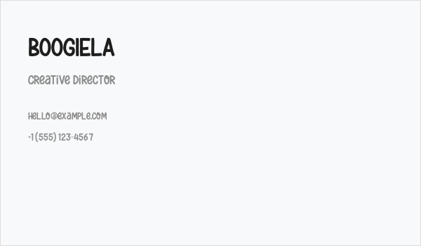 BOOGIELA Business Card
