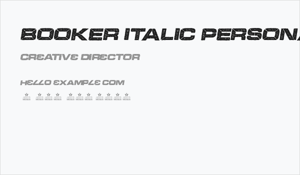 BOOKER ITALIC PERSONAL USE Bold Italic Business Card